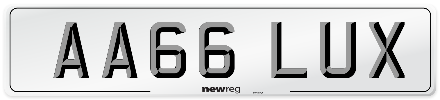 AA66 LUX Number Plate from New Reg